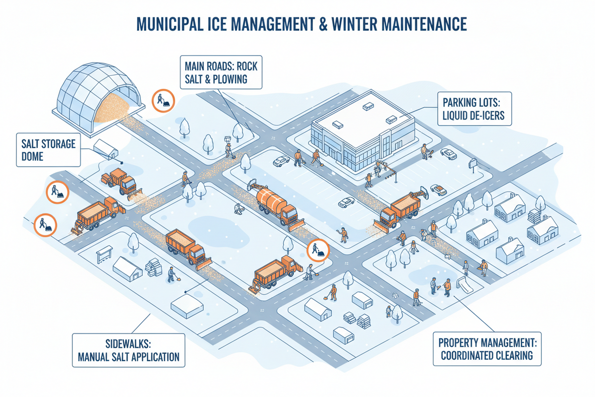 Municipal Ice Management: City-Scale Winter Maintenance Strategies