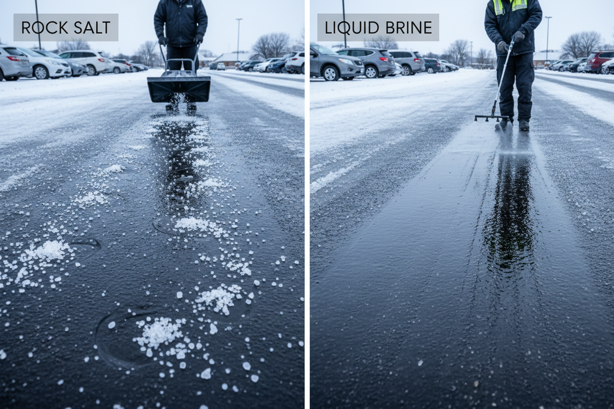 Rock Salt vs. Liquid Brine: Comparing Application Methods
