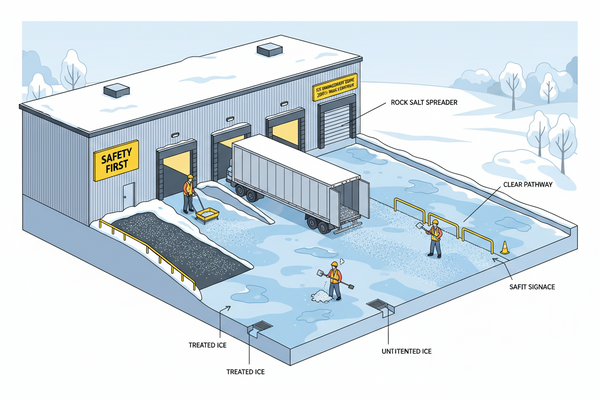 Winter Warehouse Safety: Ice Control for Loading Docks and Yards