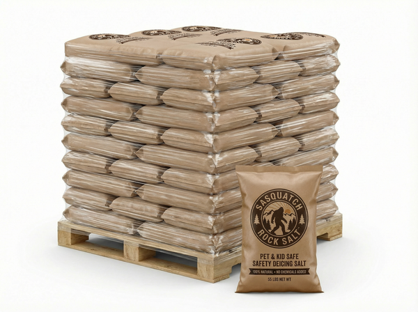 SASQUATCH ROCK SALT™ Natural Ice & Snow Melt - Bulk - 1M+ SF - 55 LB BAGS - 2200 LBS