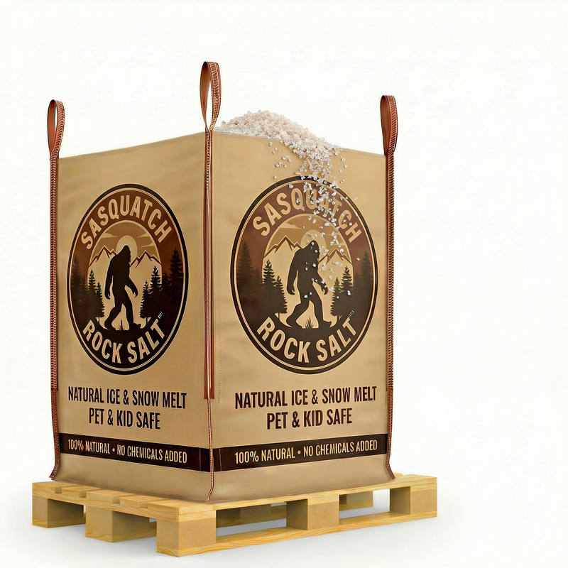 SASQUATCH ROCK SALT™ Natural Ice & Snow Melt - Bulk - 1,100,000 SF - 2,200 lbs - Supersack